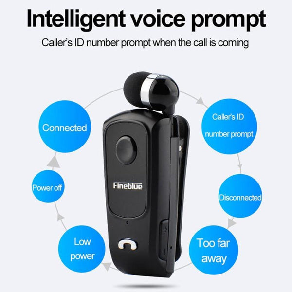 Retractable Bluetooth Headset With Caller Vibration Reminder Headsets & Earpieces