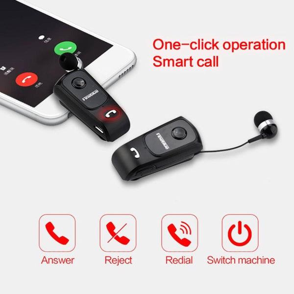 Retractable Bluetooth Headset With Caller Vibration Reminder Headsets