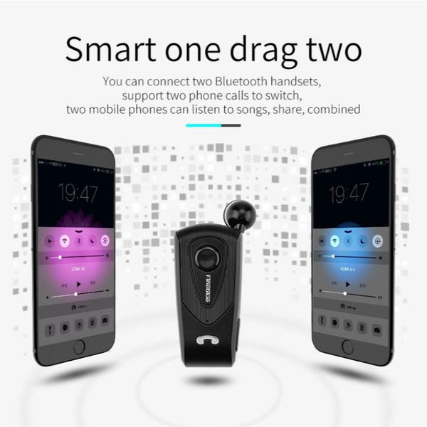 Retractable Bluetooth Headset With Caller Reminder And Anti Theft Vibration Headsets