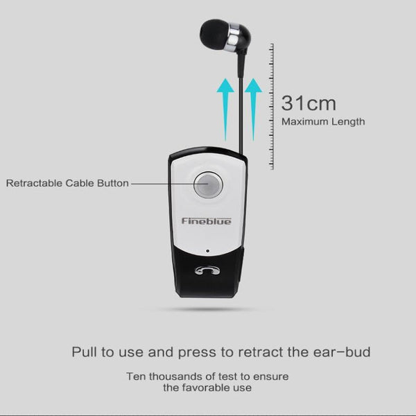 Retractable Bluetooth Headset With Caller Vibration Reminder Headsets & Earpieces