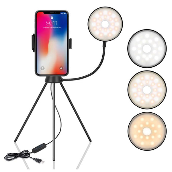 Dimmable Led Ring Light With Phone Tripod Stand For Mobile Photography Selfie Lights