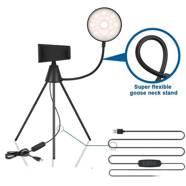 Dimmable Led Ring Light With Phone Tripod Stand For Mobile Photography Selfie Lights