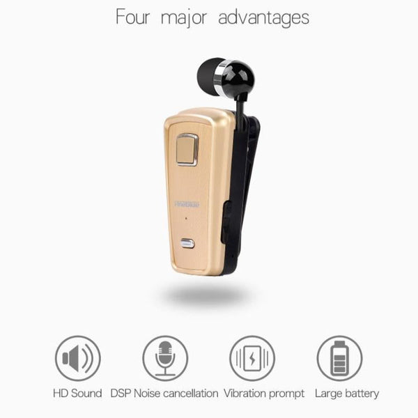 Retractable Bluetooth Headset With Caller Reminder And Anti Theft Feature Headsets