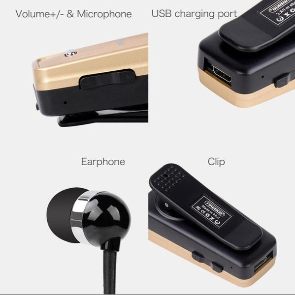 Retractable Bluetooth Headset With Caller Reminder And Anti Theft Feature Headsets