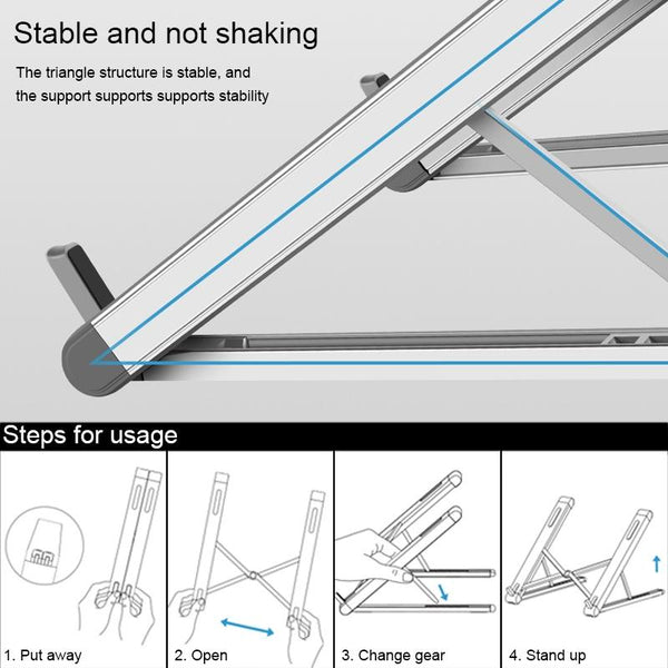 Foldable Aluminium Laptop Stand For Universal Compatibility And Ergonomic Use Stands Holders & Car Mounts