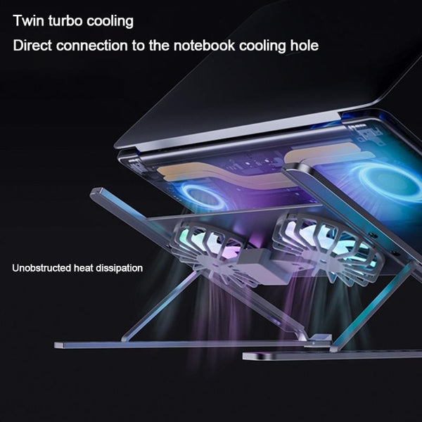 Laptop Stand With Cooling Fans Included For Improved Airflow Monitor Mounts & Stands
