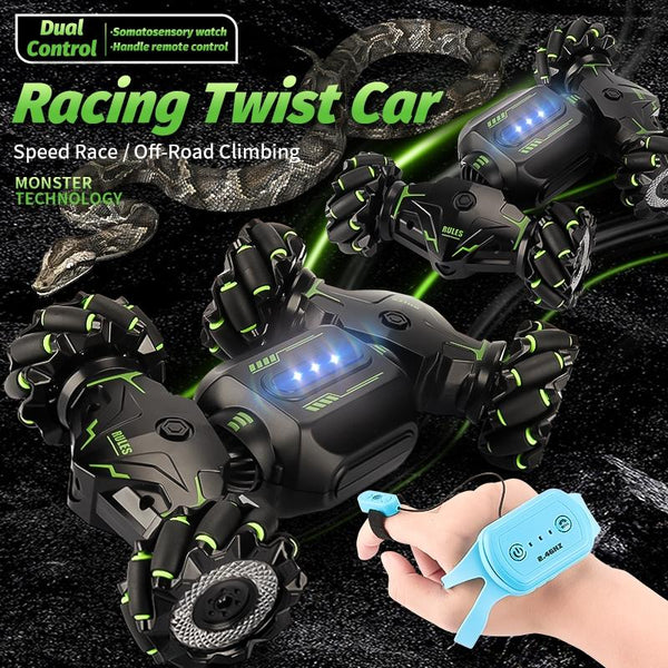 Twist Stunt Car With 2.4G Remote Control In Orange And Green Remote Controlled Toys