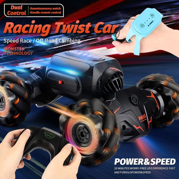 Twist Stunt Car With 2.4G Remote Control In Orange And Green Remote Controlled Toys