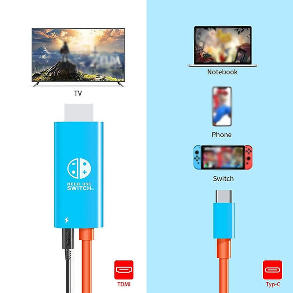 6.6 Foot Type C To Hdmi Cable For 4K Television And Nintendo Switch Cables & Adapters