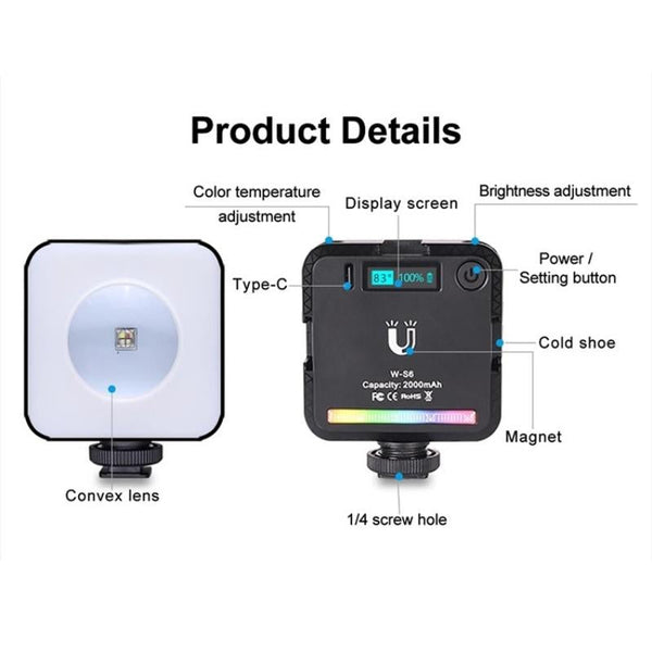 Mini Magnetic Rgb Led Camera Light For Sunset Photography And Video Applications Other Lighting & Studio