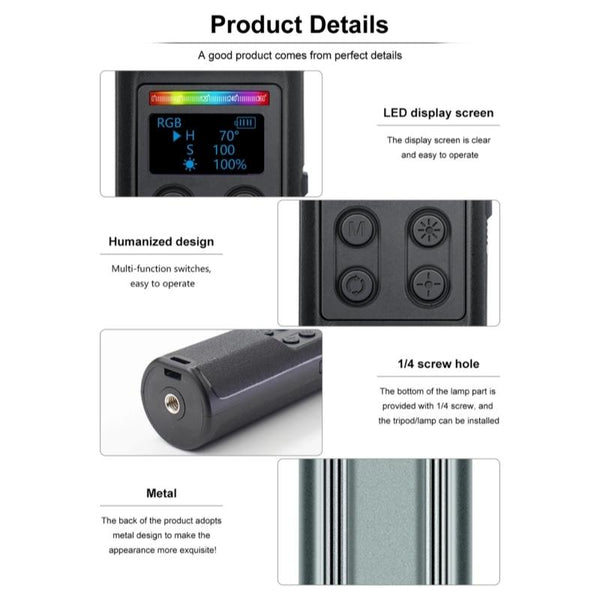Lcd Display Rgb Handheld Video Light Stick For Photography And Videography Other Lighting & Studio