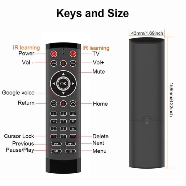 Smart Remote Control For Android Television With Microphone Air Mouse Function Remote Controls
