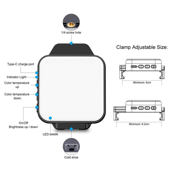 Food Jewelry Pocket Phone Fill Light With Clamp For Photography Applications Other Lighting & Studio