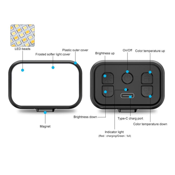 Mini Handheld Stabiliser With Magnetic Beauty Fill Light For Dji And Feiyu Scorp Stabilizers