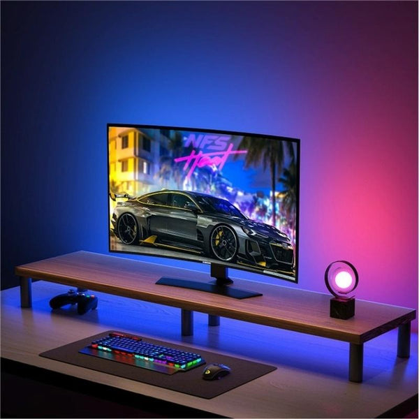 Aluminium Alloy Desktop Monitor Stand With Wooden Plate For Computer Screens Monitor Mounts & Stands