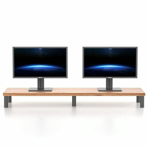 Aluminium Alloy Desktop Monitor Stand With Wooden Plate For Computer Screens Monitor Mounts & Stands