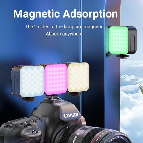 Mini Rgb Video Lamp With Magnetic Adsorption For Live Broadcasting Applications Other Lighting & Studio