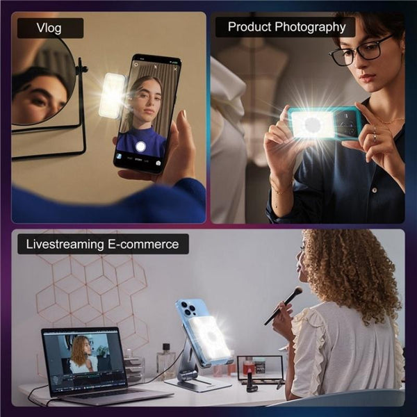 V17 Live Broadcast Magnetic Phone Photography Lamp With Rgb Led Fill Light For Clearer Shots Selfie Lights