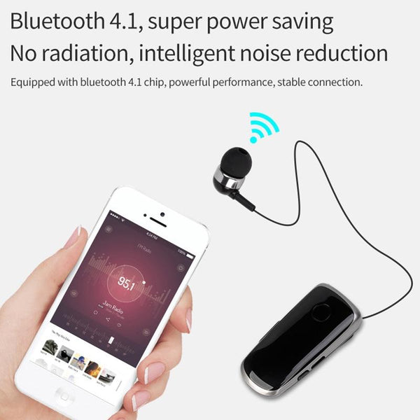 K39 Wireless Bluetooth In Ear Earphone With Vibrating Alert And Hands Free Clip Earbuds