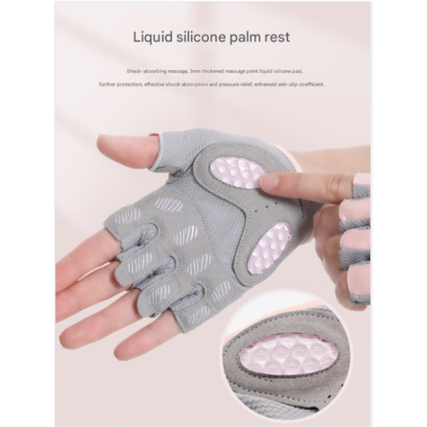 Elosung L Grey Breathable Gym Training Gloves With Non Slip Palm Grip Gloves Straps & Hooks