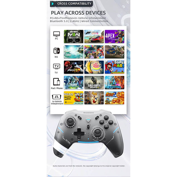 Gamepad Wireless Gaming Controller Machenike G5 Pro Elite Hall Trigger Joystick Mecha Tactile Buttons For Switch Pc Android Ios Other Video Game Acces