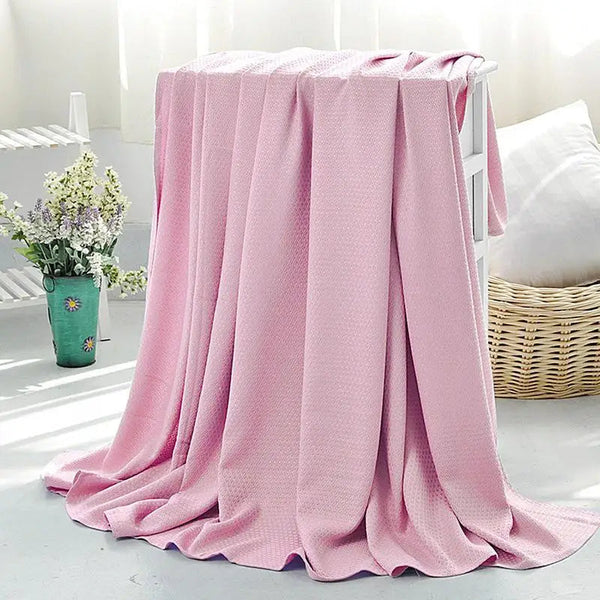 Cooling Bamboos Air Conditioning Throw Blanket Breathable Fiber Blankets