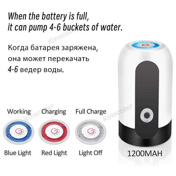 Automatic Drinking Water Pump With Switch And Usb Charging Mini Electric Dispenser For Universal 5 Gallon Bottle Water Dispensers