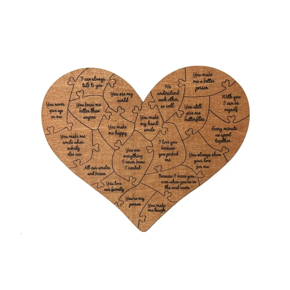 20 Reasons Why I Love You Puzzle Engraved Gift Home Decor Sentimental Gifts Personalized Valentine Day Puzzles