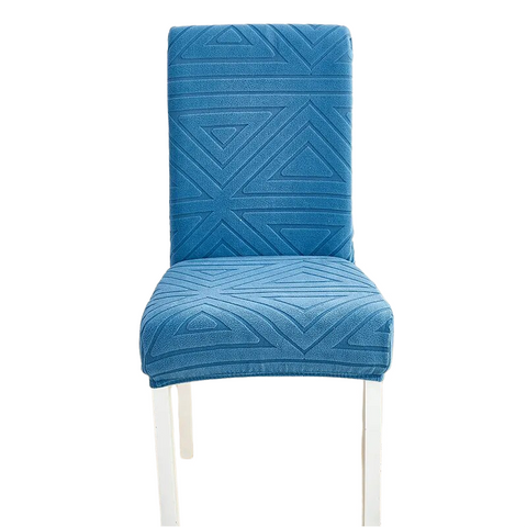Chair Cover Blue Triangular Design Elastic Material For Dining Room Kitchen Slipcovers