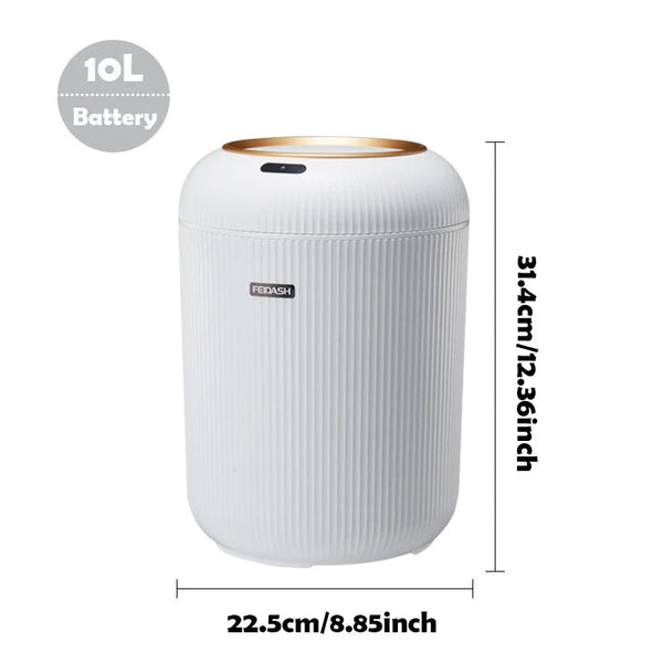 Automatic Trash Can With Lid Small Plastic Smart Motion Sensor For Bedroom Bathroom Kitchen Office Rubbish Bins