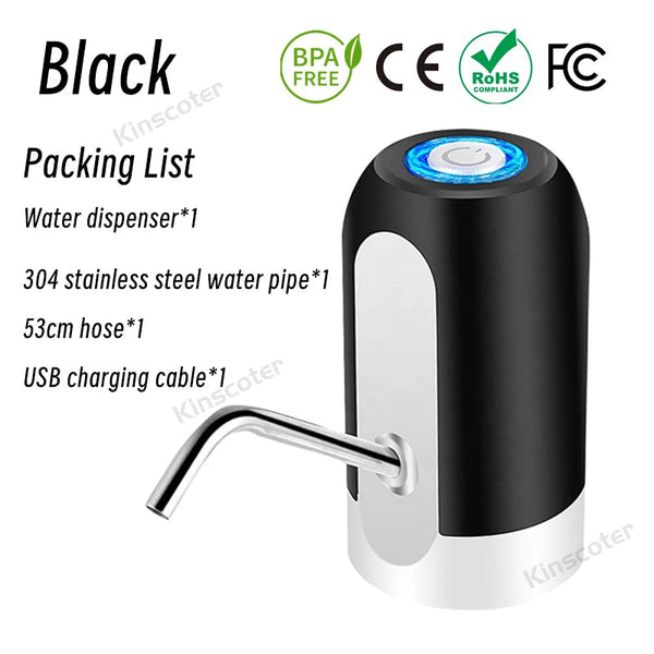 Automatic Drinking Water Pump With Switch And Usb Charging Mini Electric Dispenser For Universal 5 Gallon Bottle Water Dispensers