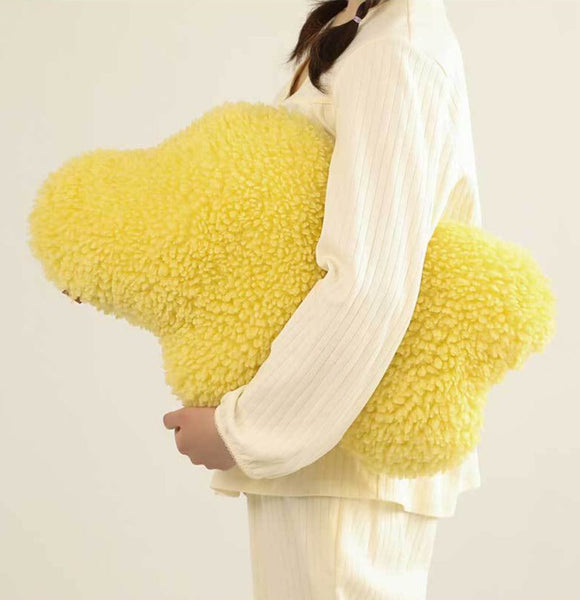 Plush Yellow Cloud Shape Stuffed Soft Pillow Seat Cushion For Decor Cushions & Decorative Pillows