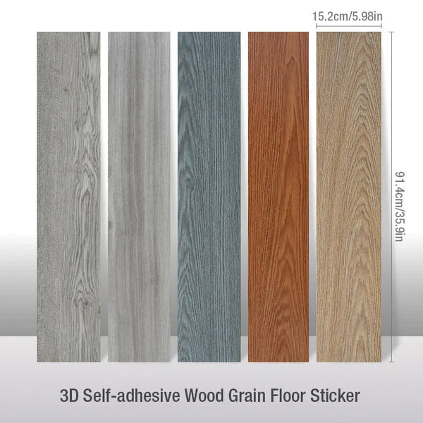 5Pcs Vinyl Tile Light Walnut Stain Self Adhesive Waterproof Floor Stickers Floor & Wall Tiles