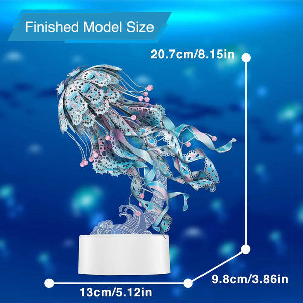 Piececool Model Building Kits Colourful Jellyfish Puzzle 3D Metal Diy Toys Jigsaw For Adult Brain Teaser Teens Gifts Playmats & Jigsaw Mats