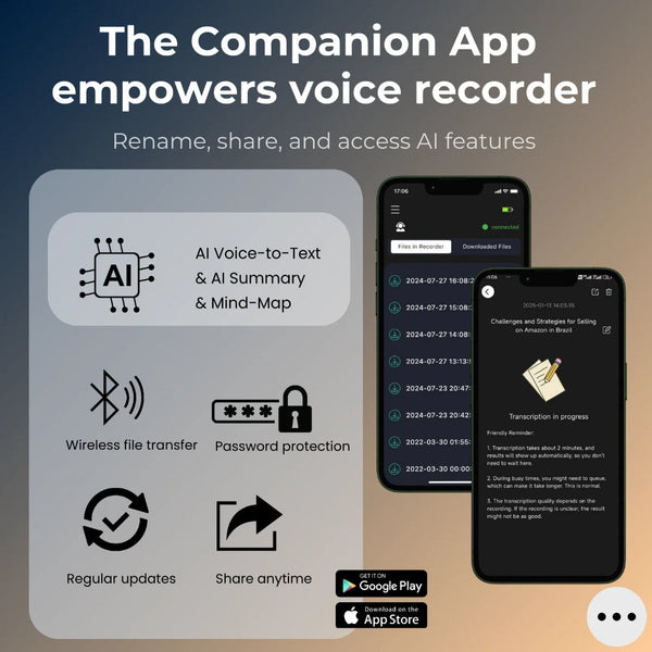 Ai Powered Voice Recorder And Call With Speech To Text & Summarization Supports 100 Languages 64Gb Storage Dictapones & Voice Recorders