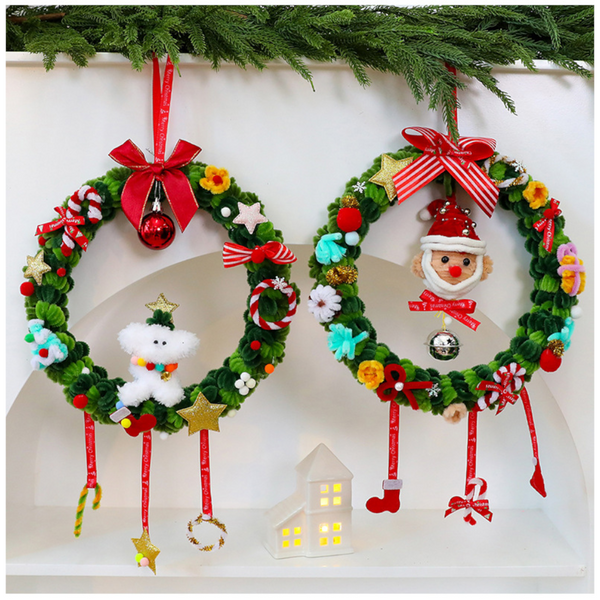 Saint Yuan New 27Cm Woven Christmas Wreath Decoration Diy Christmas Twist Stick Wreath For Window And Hotel Decor Seasonal Decorations