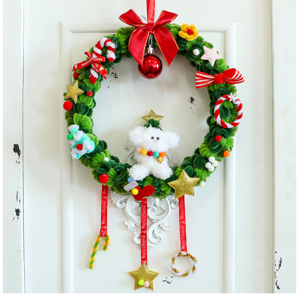 Saint Yuan New 27Cm Woven Christmas Wreath Decoration Diy Christmas Twist Stick Wreath For Window And Hotel Decor Seasonal Decorations