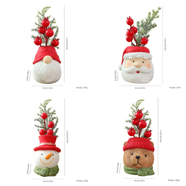 Santa Claus Snowman Resin Christmas Decoration Figurines Elf Dolls Ornament Display Items Wholesale Seasonal Decorations