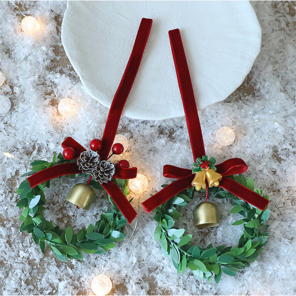 Santa Yuan New Bell Wreath Christmas Tree Ornament Decoration Display Window Hanging Seasonal Decorations