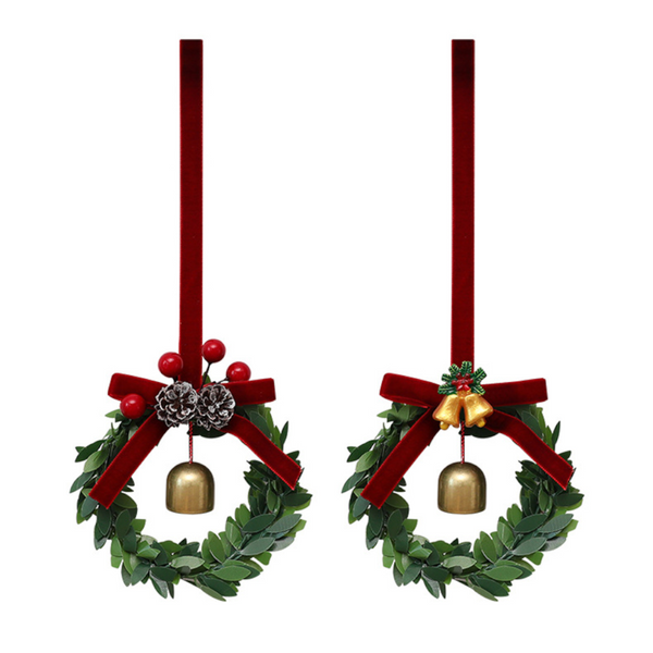Santa Yuan New Bell Wreath Christmas Tree Ornament Decoration Display Window Hanging Seasonal Decorations