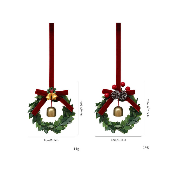 Santa Yuan New Bell Wreath Christmas Tree Ornament Decoration Display Window Hanging Seasonal Decorations