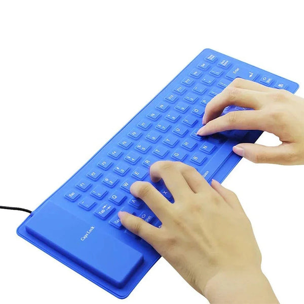 Foldable Silicone Keyboard Usb Wired 85 Keys Waterproof Rollup Silent Typing Soft Touch For Pc Notebook Laptop Keyboards & Keypads