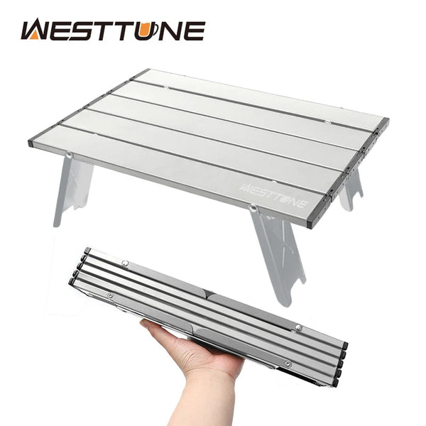 Westtune Mini Camping Table Ultralight Portable Aluminum Alloy Outdoor Roll Up Folding For Backpacking Picnic Bbq Camping Tables