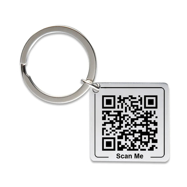 Customized Stainless Steel Qr Code Keychain Personalized Business Card Company Introduction Party Wedding Gift Accessories Keyrings