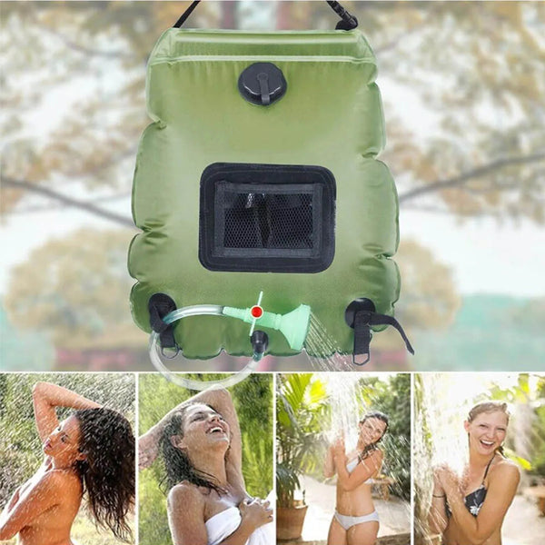 Solar Shower Bag 20L Outdoor Heating Premium Camping Hot Water Temperature 45Ac With Removable Hose Head Portable Showers & Accessories