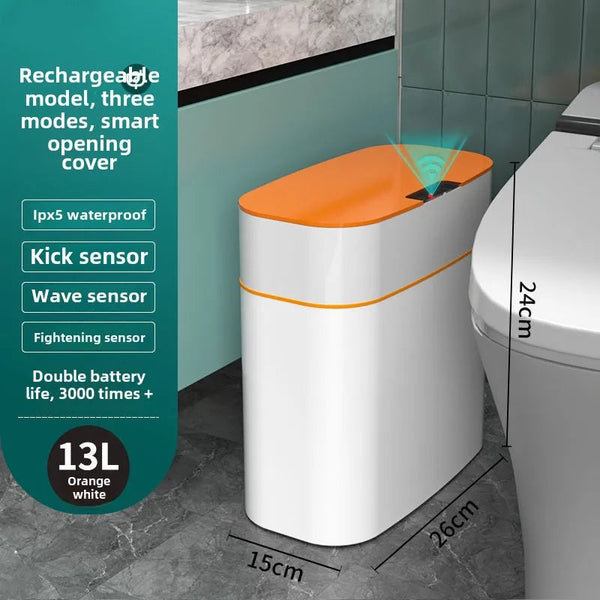 Automatic Smart Trash Can Inductive Household Versatile New Living Room Light Luxury Electric Toilet Sanitary Bucket Rubbish Bins