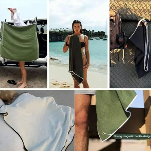 Gifts Multifunctional Outdoor Magnetic Bath Towel Coral Fleece Portable Fiber Towels Beach Quick Drying Towels & Washcloths