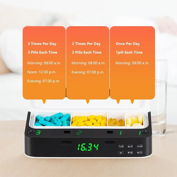 Pill Dispenser With Alarm Daily Medicine Organizer Up To 7 Alarms Day Smart Box Christmas Gift Reminder Pill Boxes