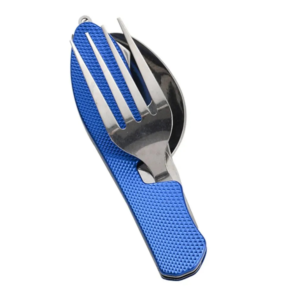 Foldable Camping Utensil Set Multi Functional Knife Fork Spoon Combo Outdoor Activities And Sports Picnic Travel Camping Cooking Utensils