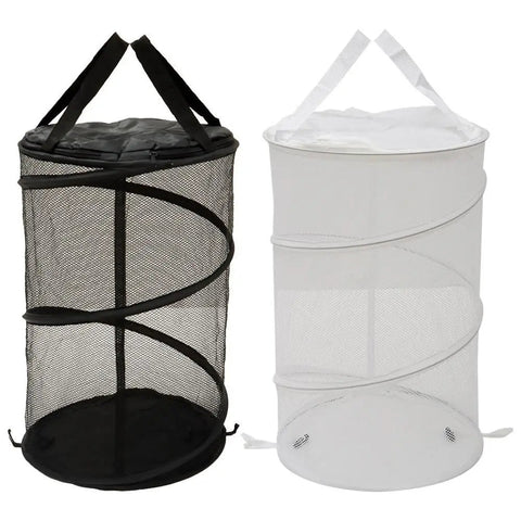 Laundry Basket Dirty Clothes Storage For Dormitory With Double Handle Fine Mesh Foldable Net Bathroom Large Collapsible Laundry Baskets & Hampers
